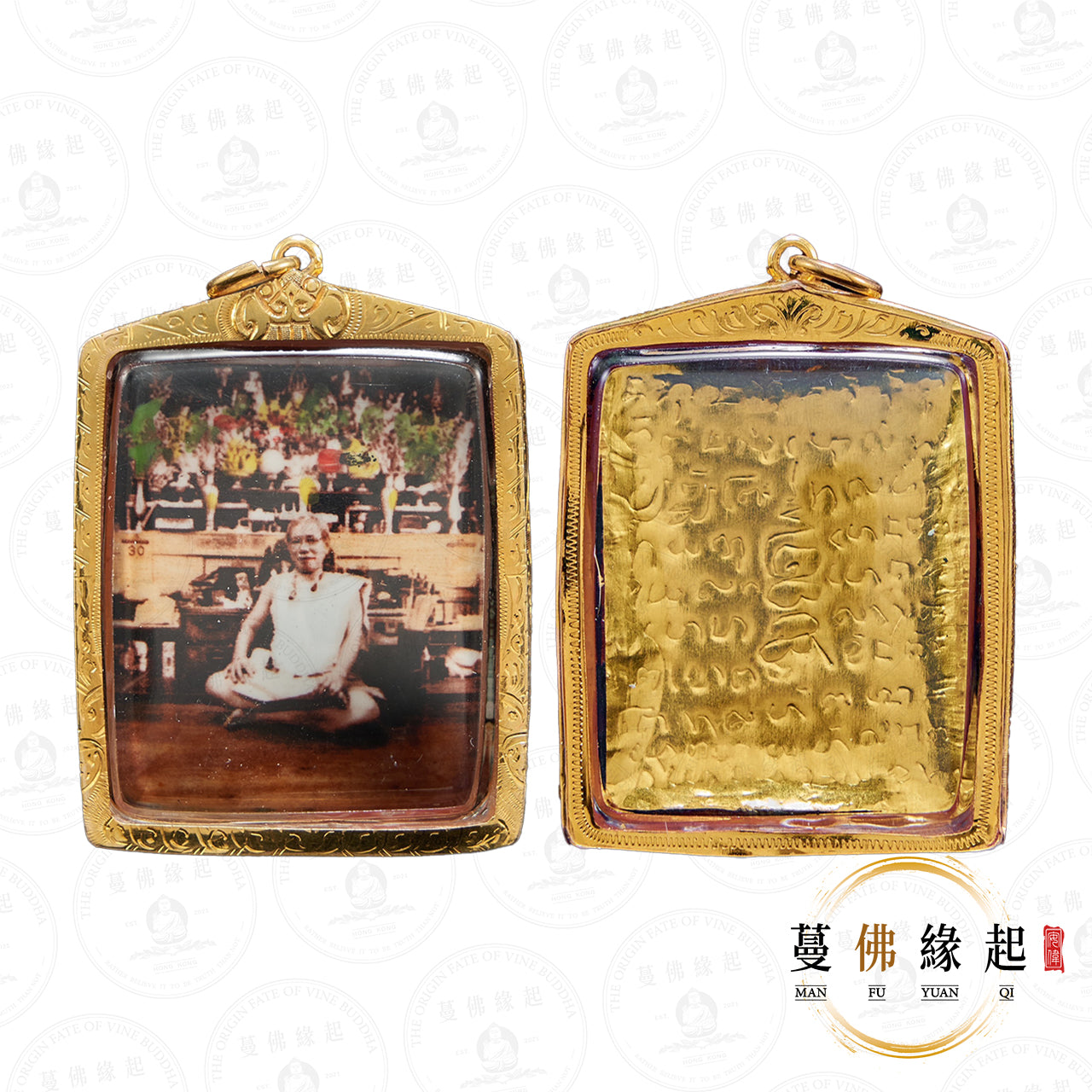 阿贊旁 • 2550 • 瓷面法照(純金印卡隆必)