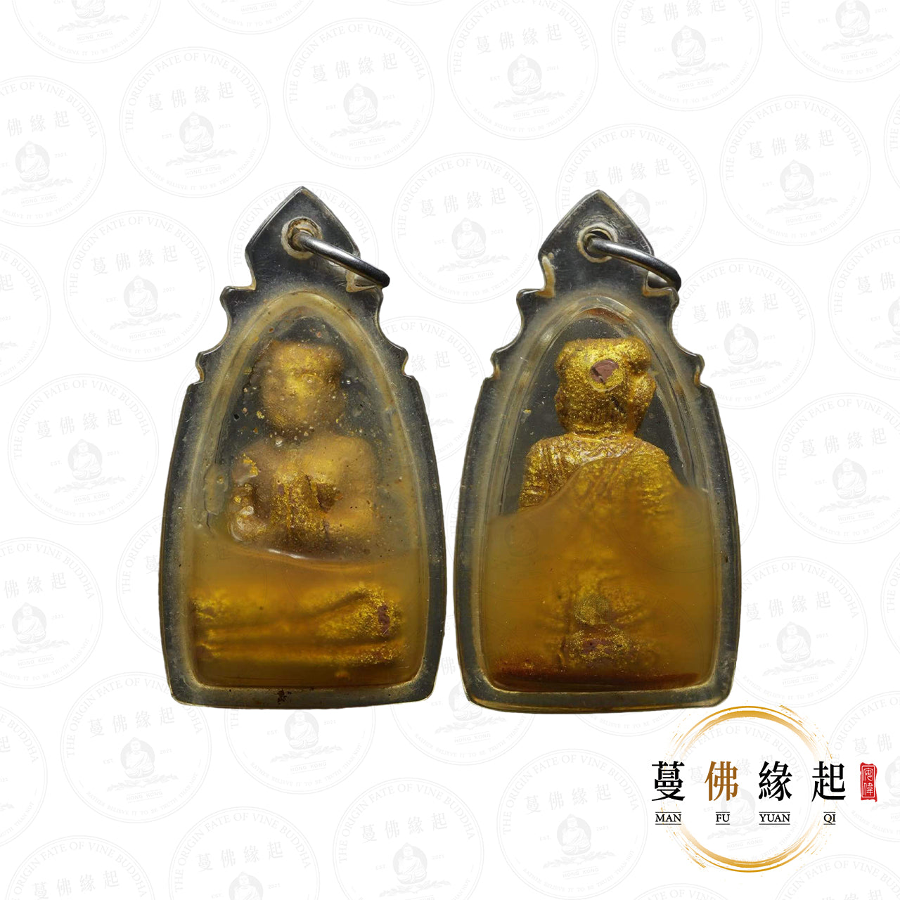 阿贊屈啦/wala • 早期 • 鬼木雕周惡童子照蓋古曼(泡油版)