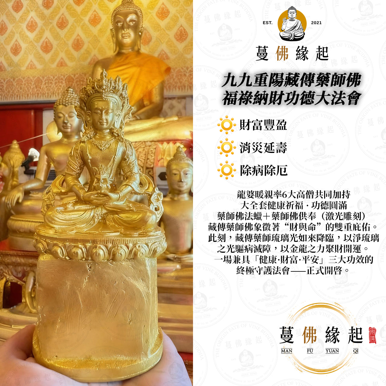 九九重陽藏傳藥師佛 • 福祿納財功德大法會