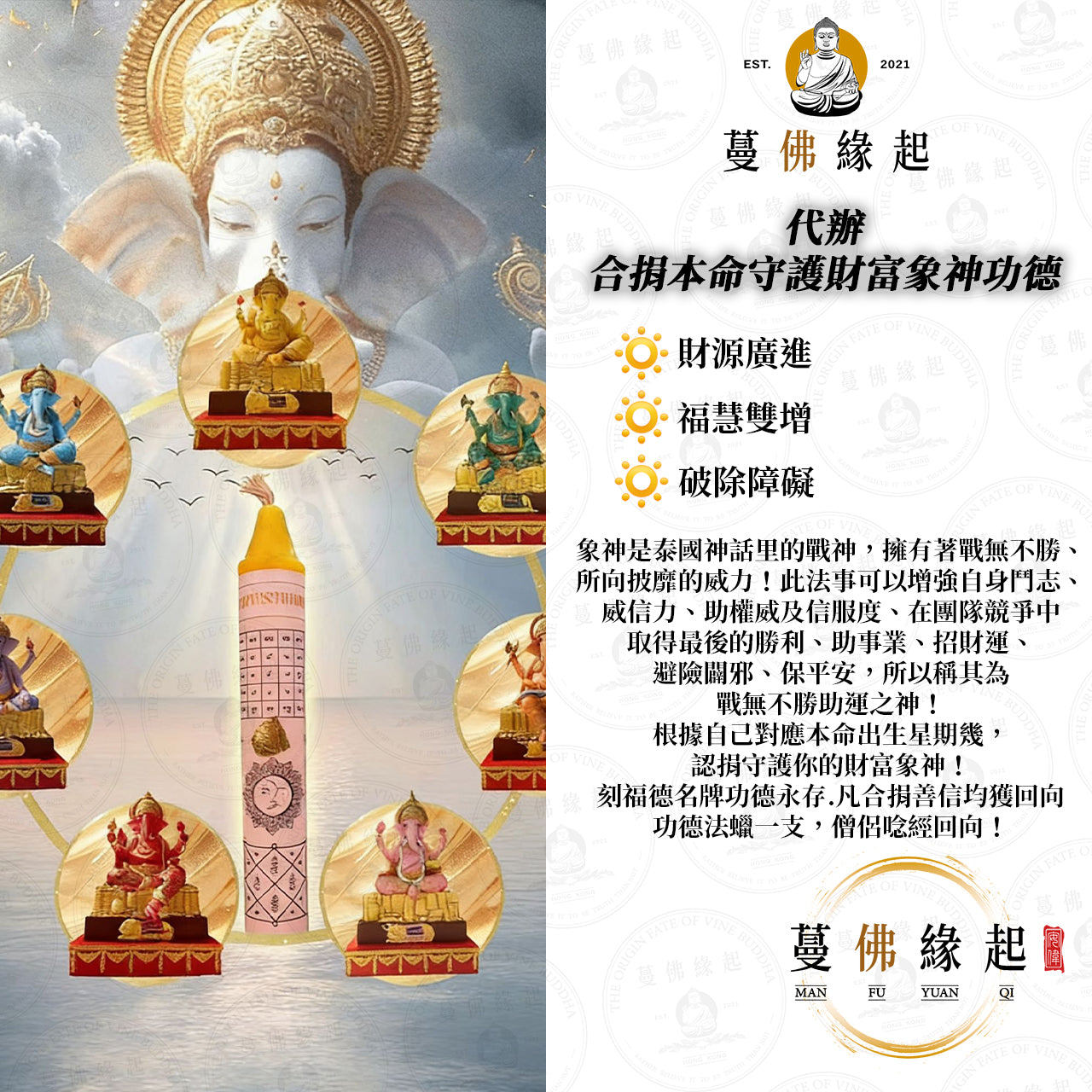 代辦 • 合捐本命守護財富象神功德